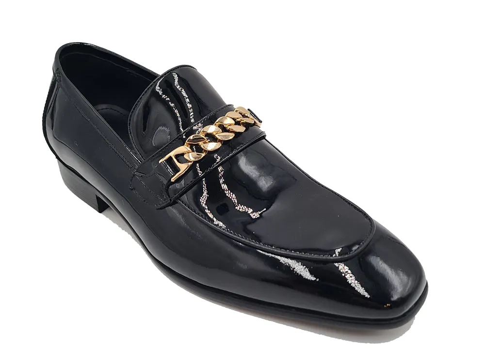 Soft Patent Leather Loafer with Beveled Squared Toe