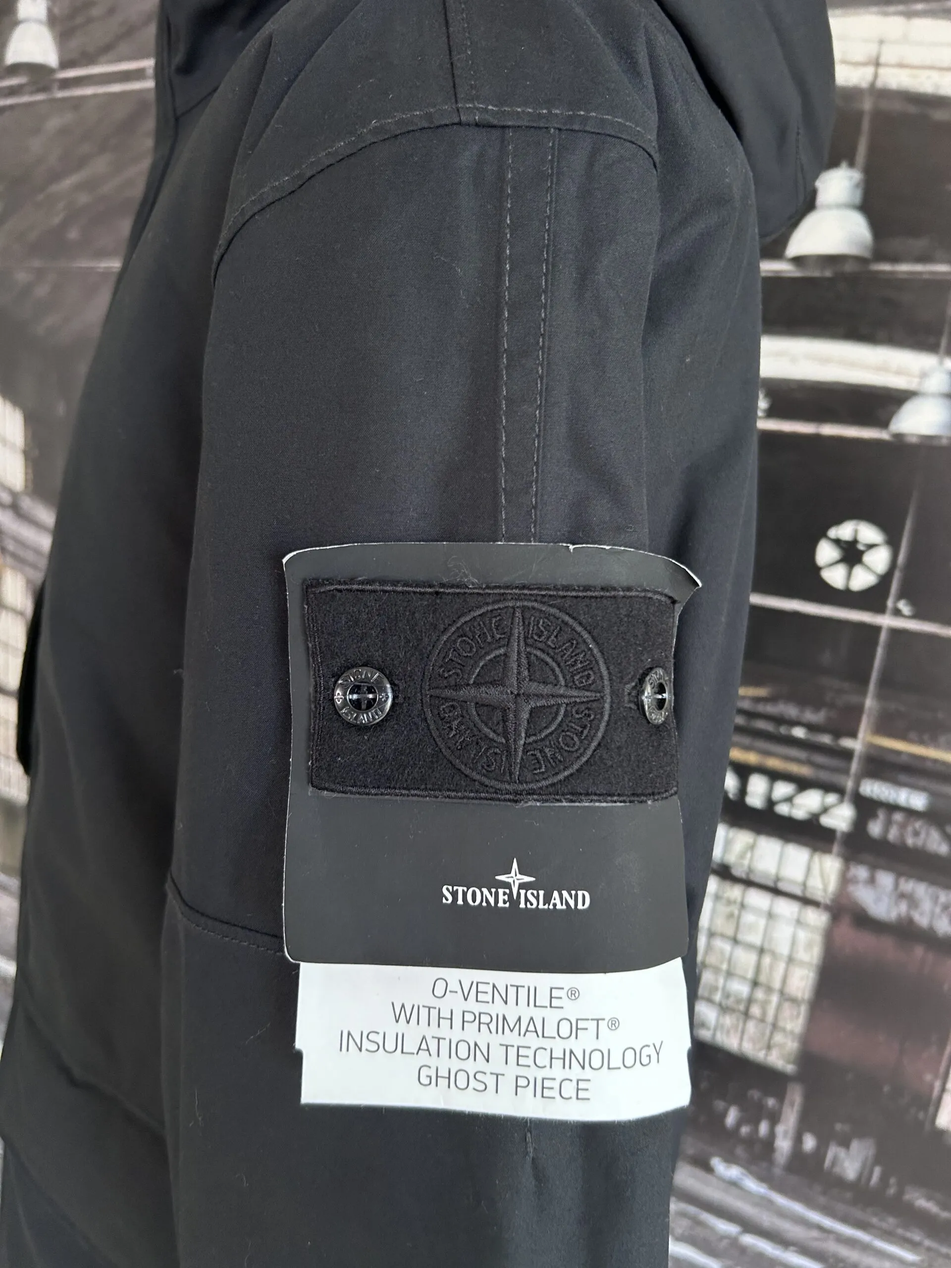 Stone Island Ghost Piece O-Ventile jacket with Primaloft insulation technology.