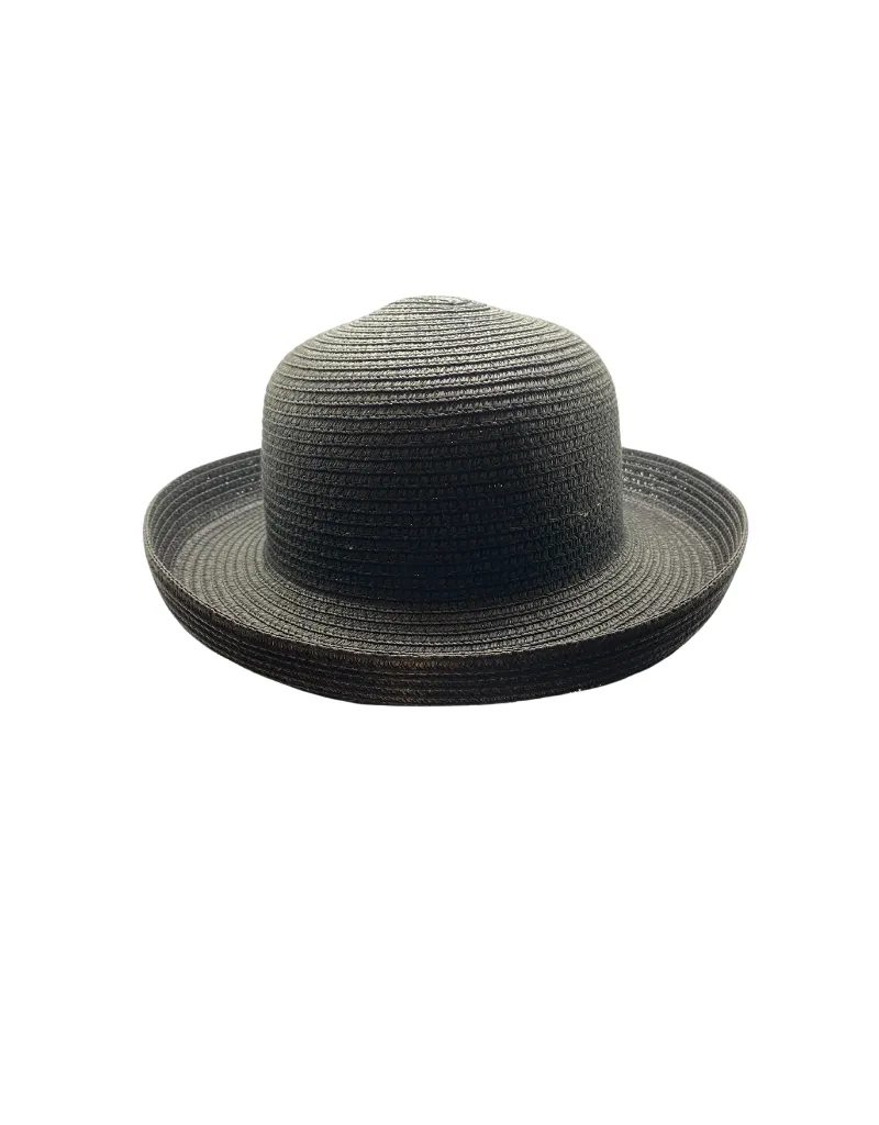 Straw hat with kettle brim