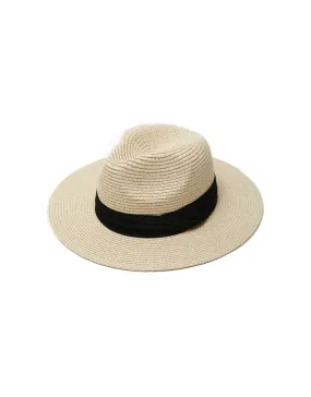 straw panama hat with twill band