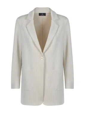 Structured Blazer in Eco Jacquard - Ivory Fantasy