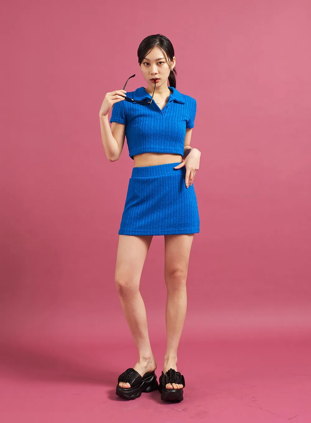 Stylish Twist Knit Mini Skirt - Shop Now for CJ28