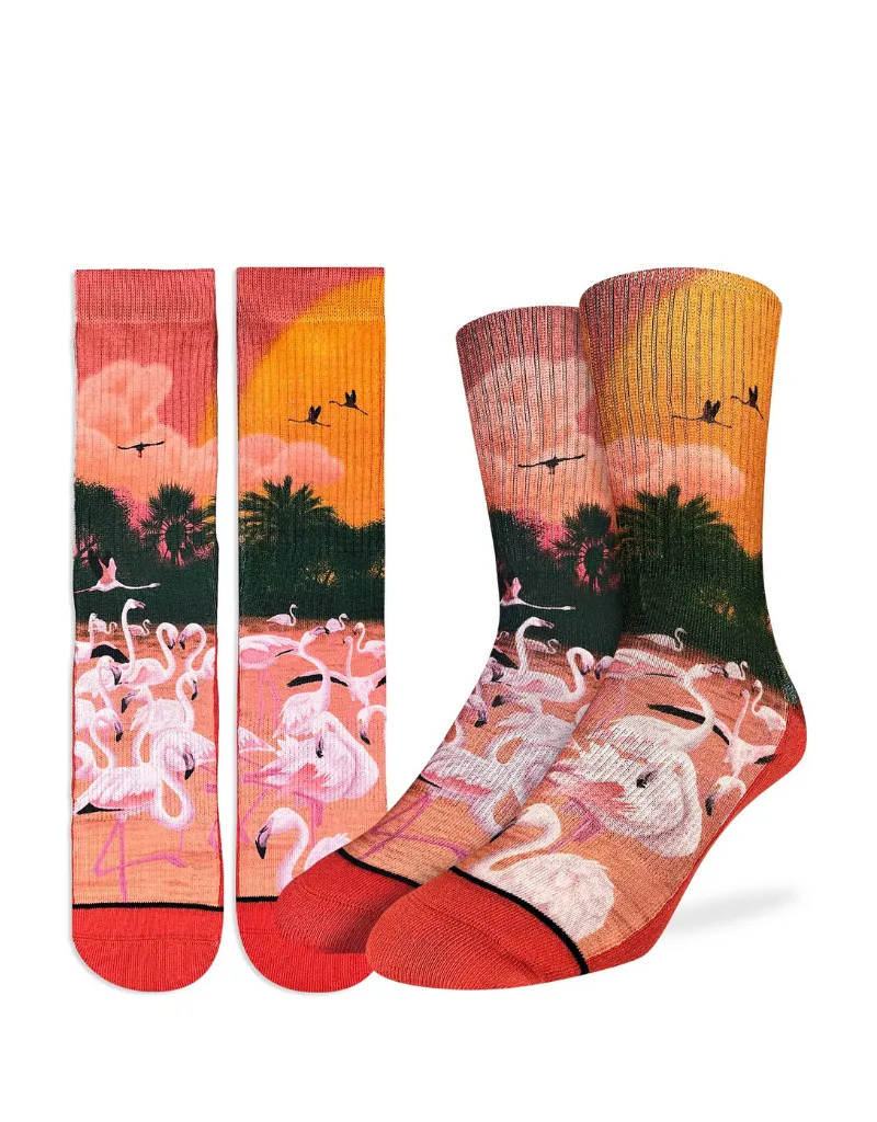 Sunset Flamingos Active Socks