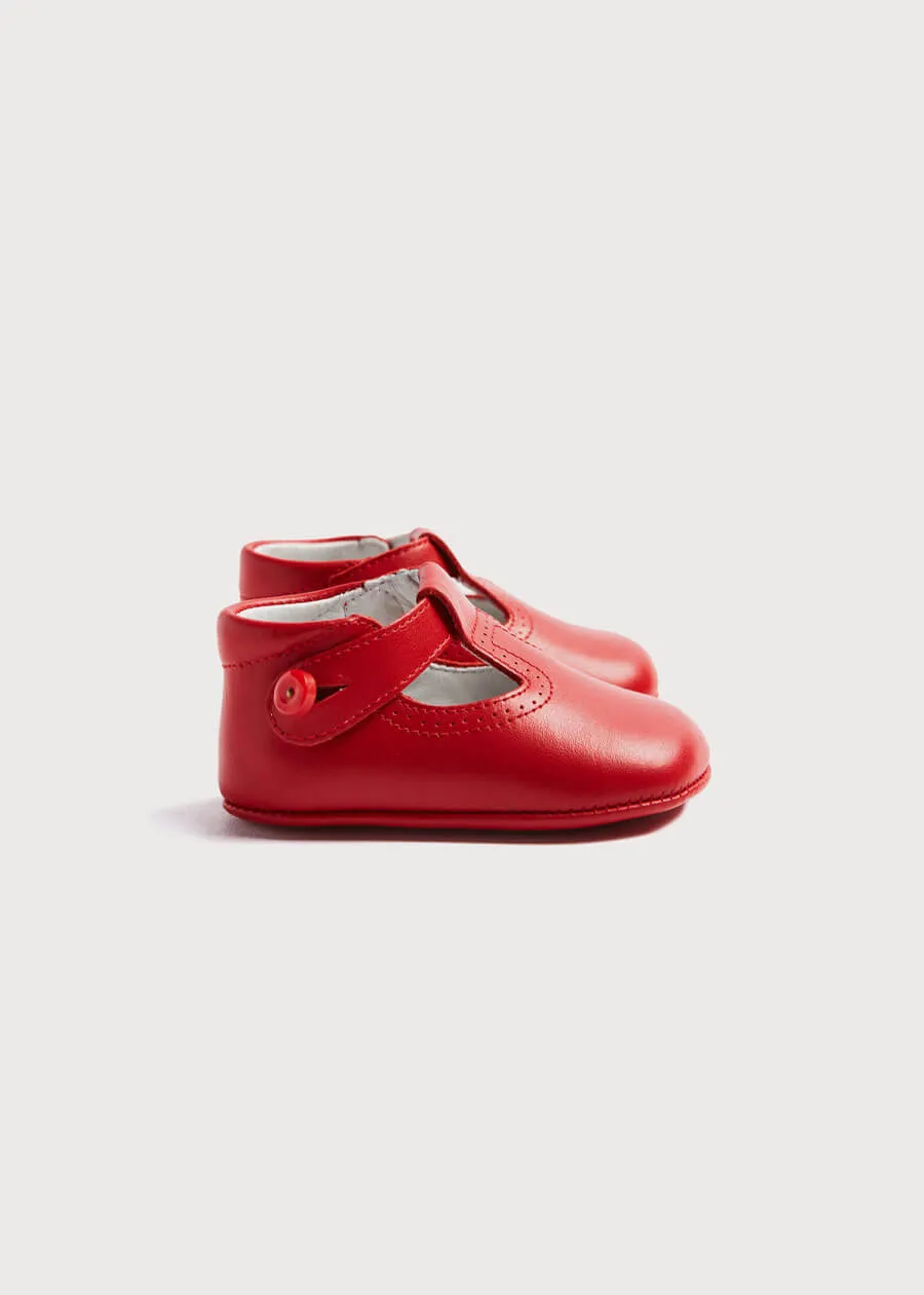 T-Bar Pram Shoes - Red (17-20EU)