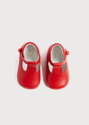 T-Bar Pram Shoes - Red (17-20EU)