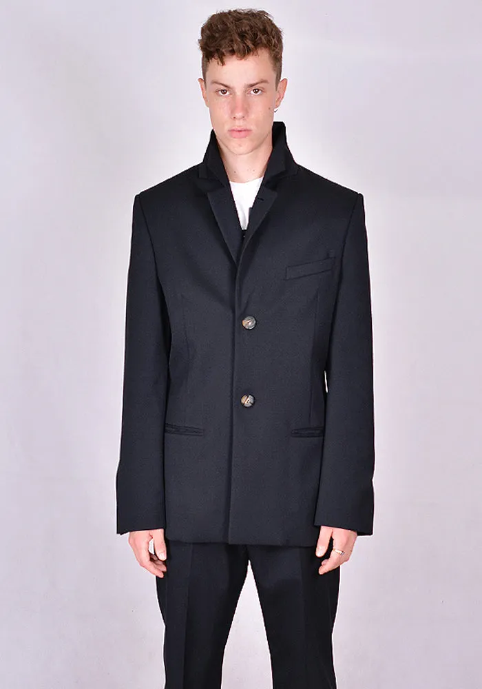 TELFAR SU-03-BK SINGLE BREASTED BLAZER BLACK