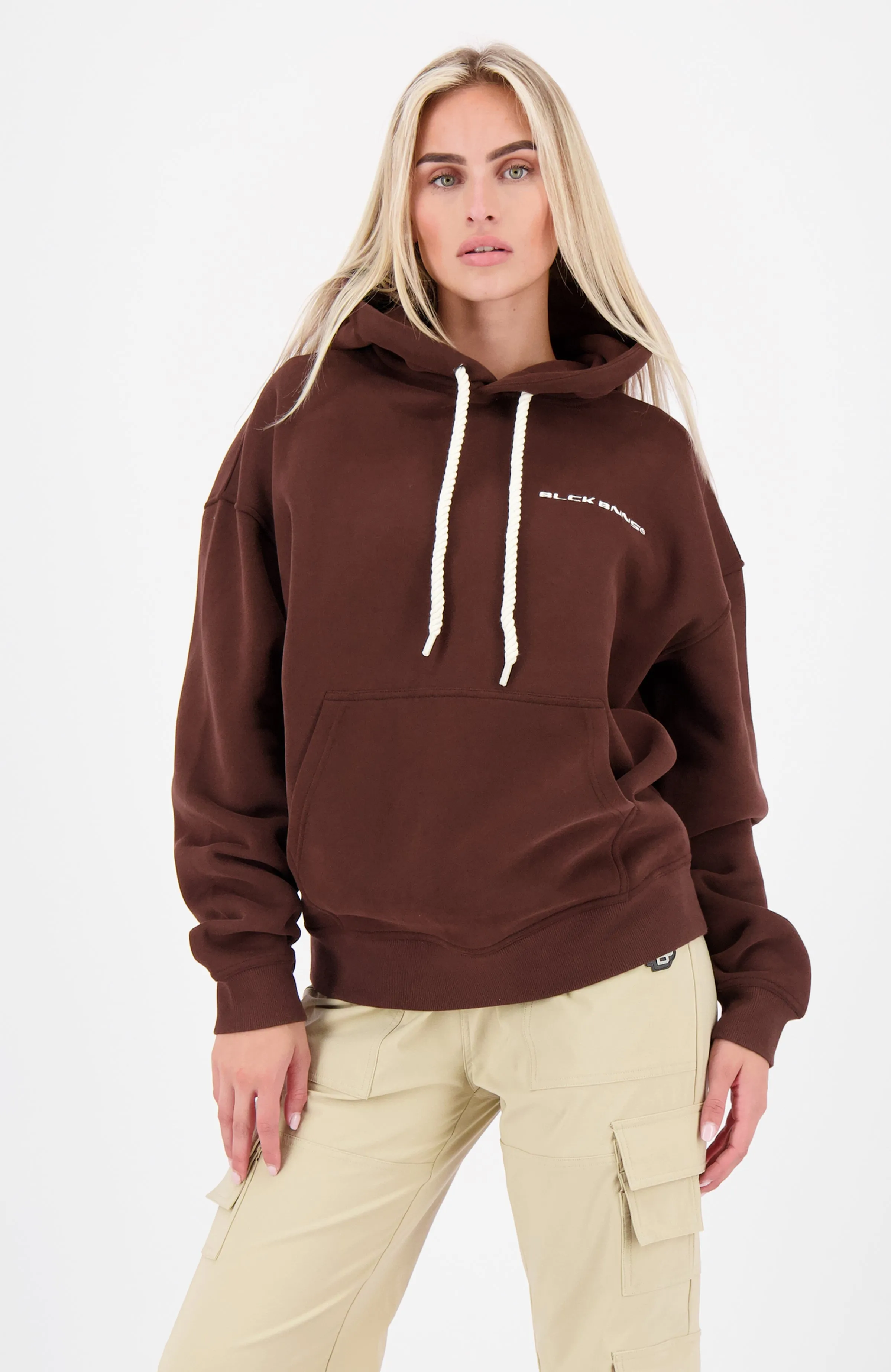 THICK LACES HOODIE | Brown