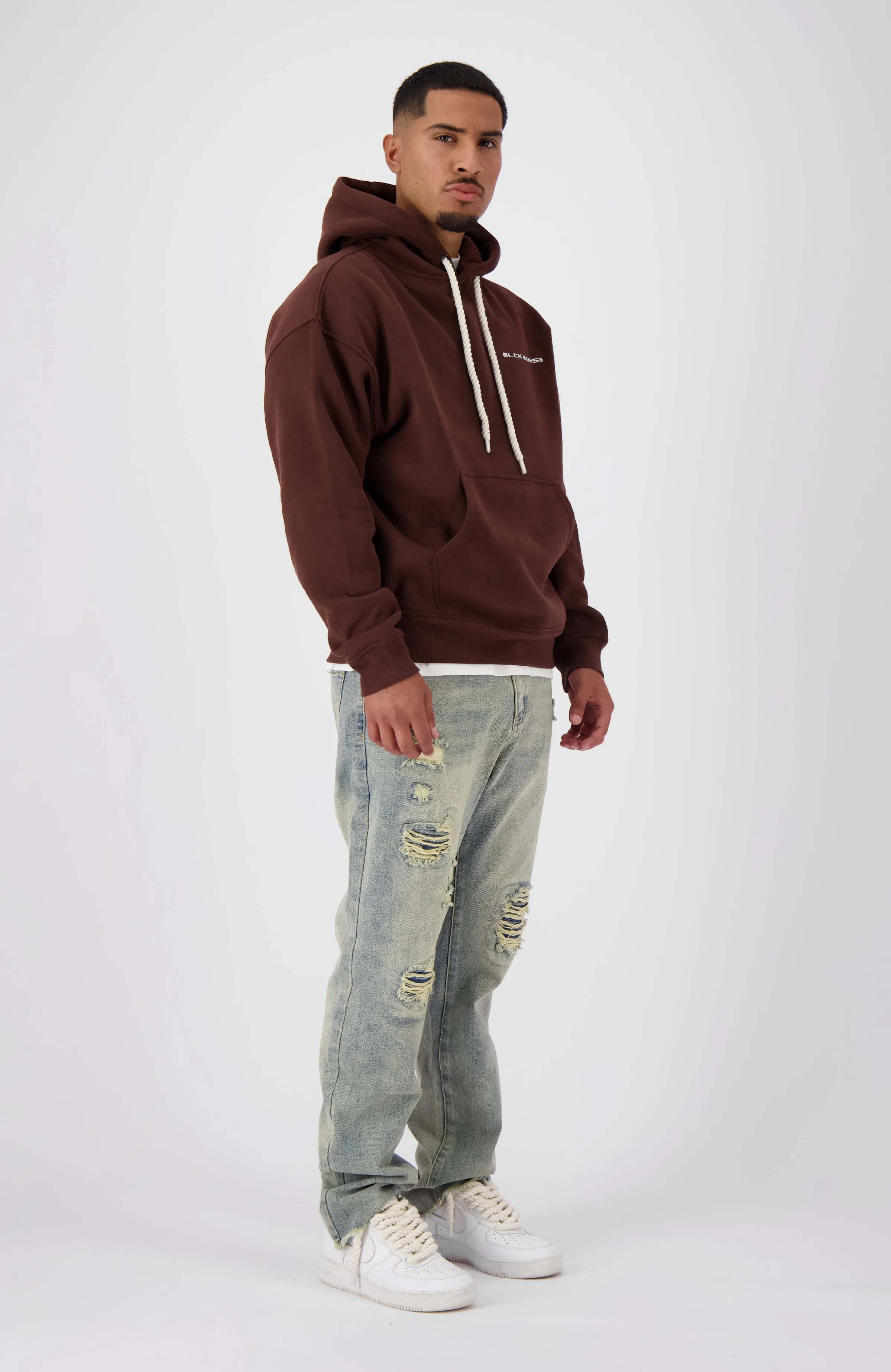 THICK LACES HOODIE | Brown