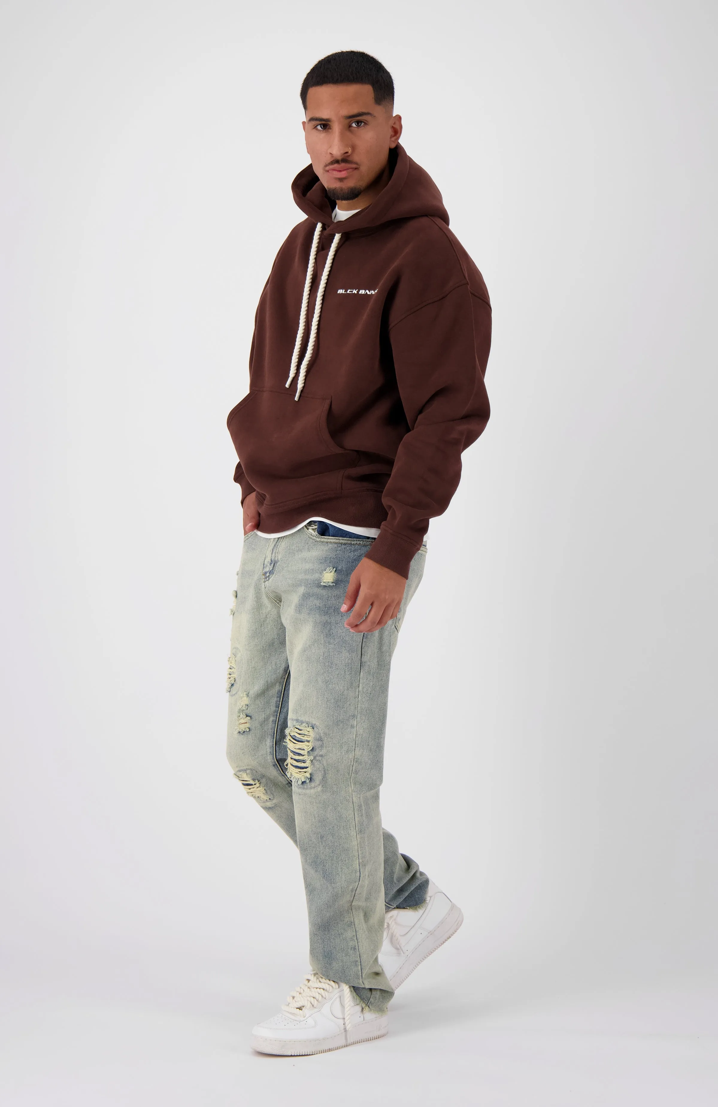 THICK LACES HOODIE | Brown