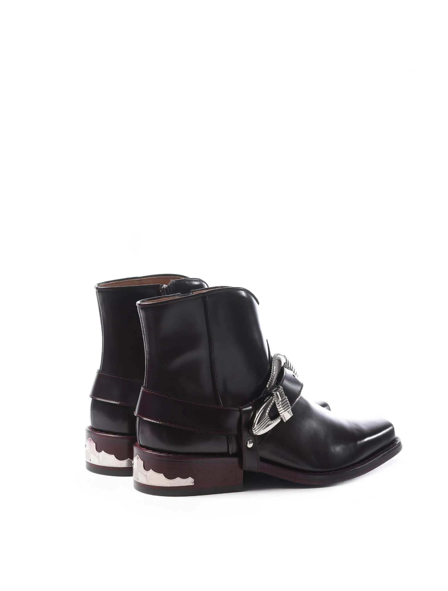 Toga Buckle Boots in Oxblood Leather