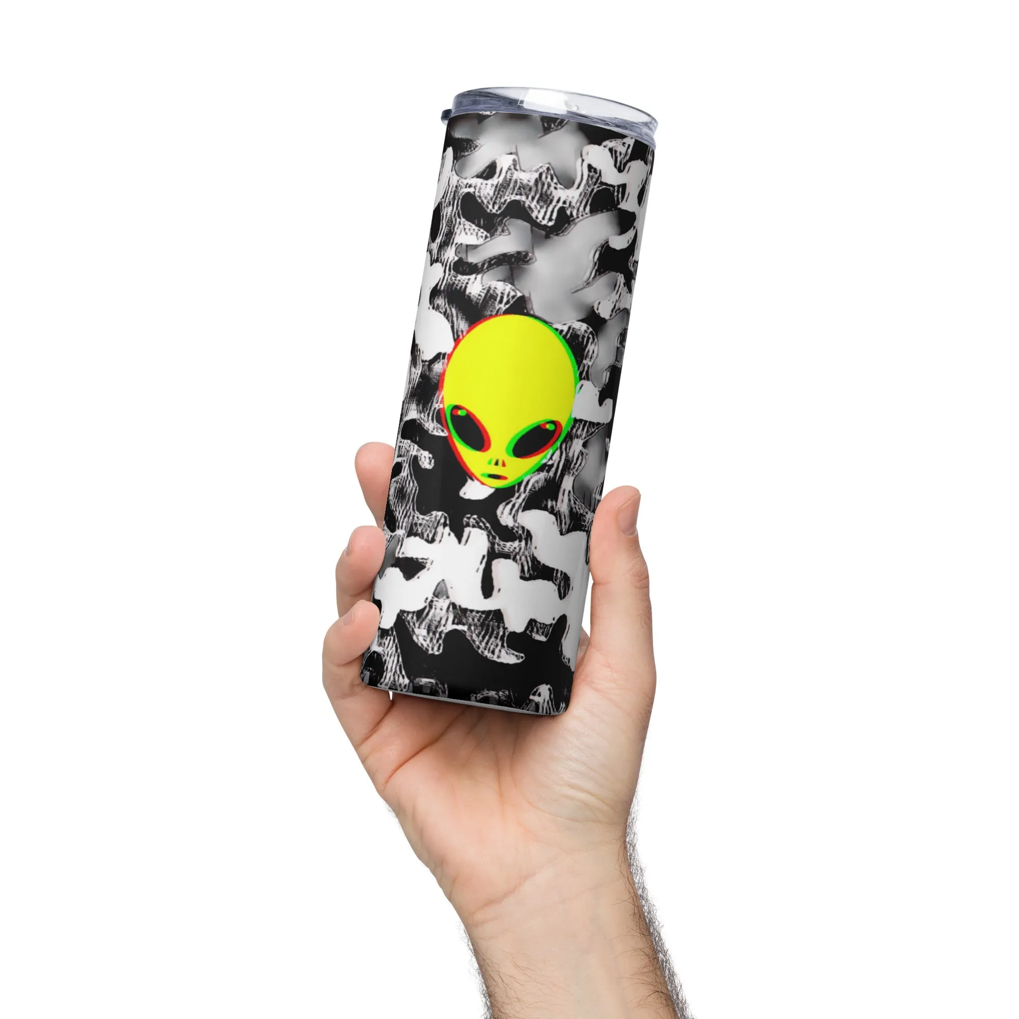 Trippy Alien Camo Stainless Steel Tumbler, 20 oz