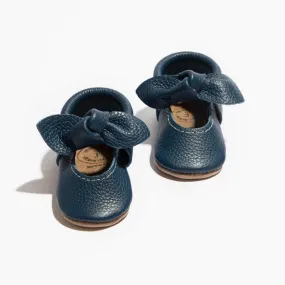 True Navy Bow Baby Shoe