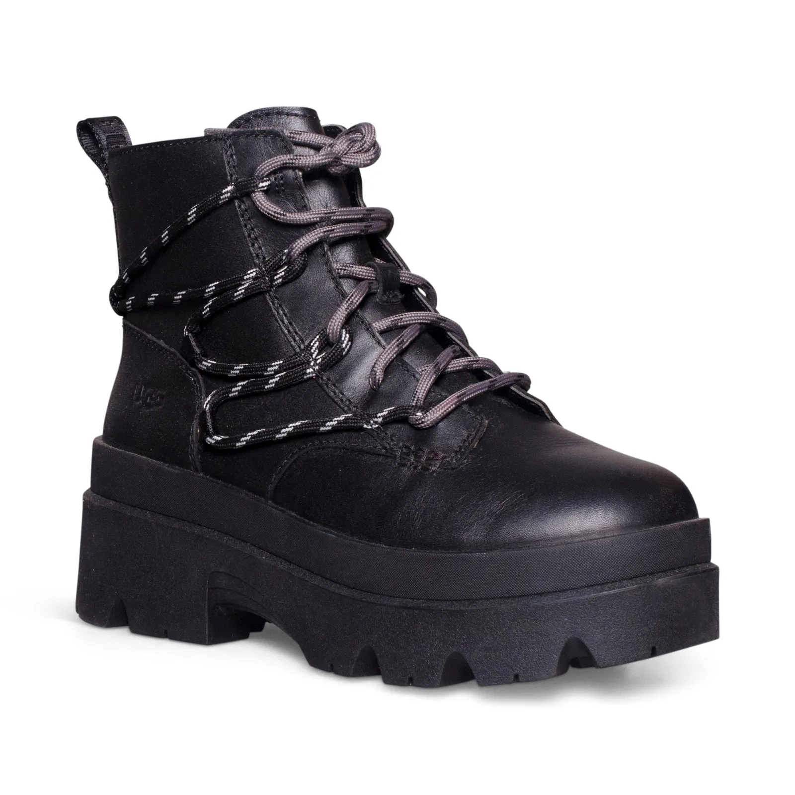 UGG black lace-up boots for women, Brisbane collection.