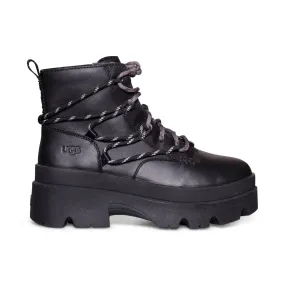 UGG black lace-up boots for women, Brisbane collection.