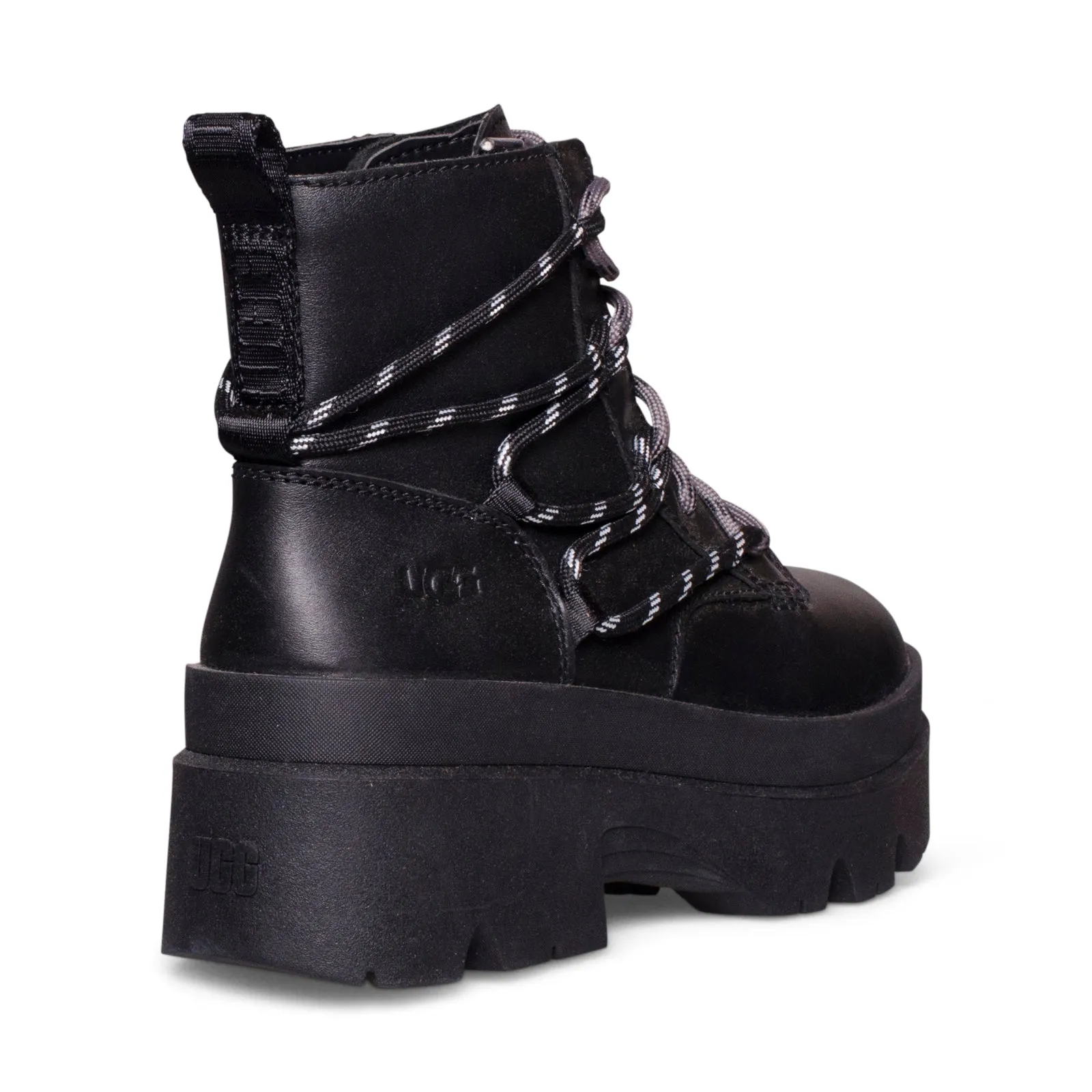 UGG black lace-up boots for women, Brisbane collection.