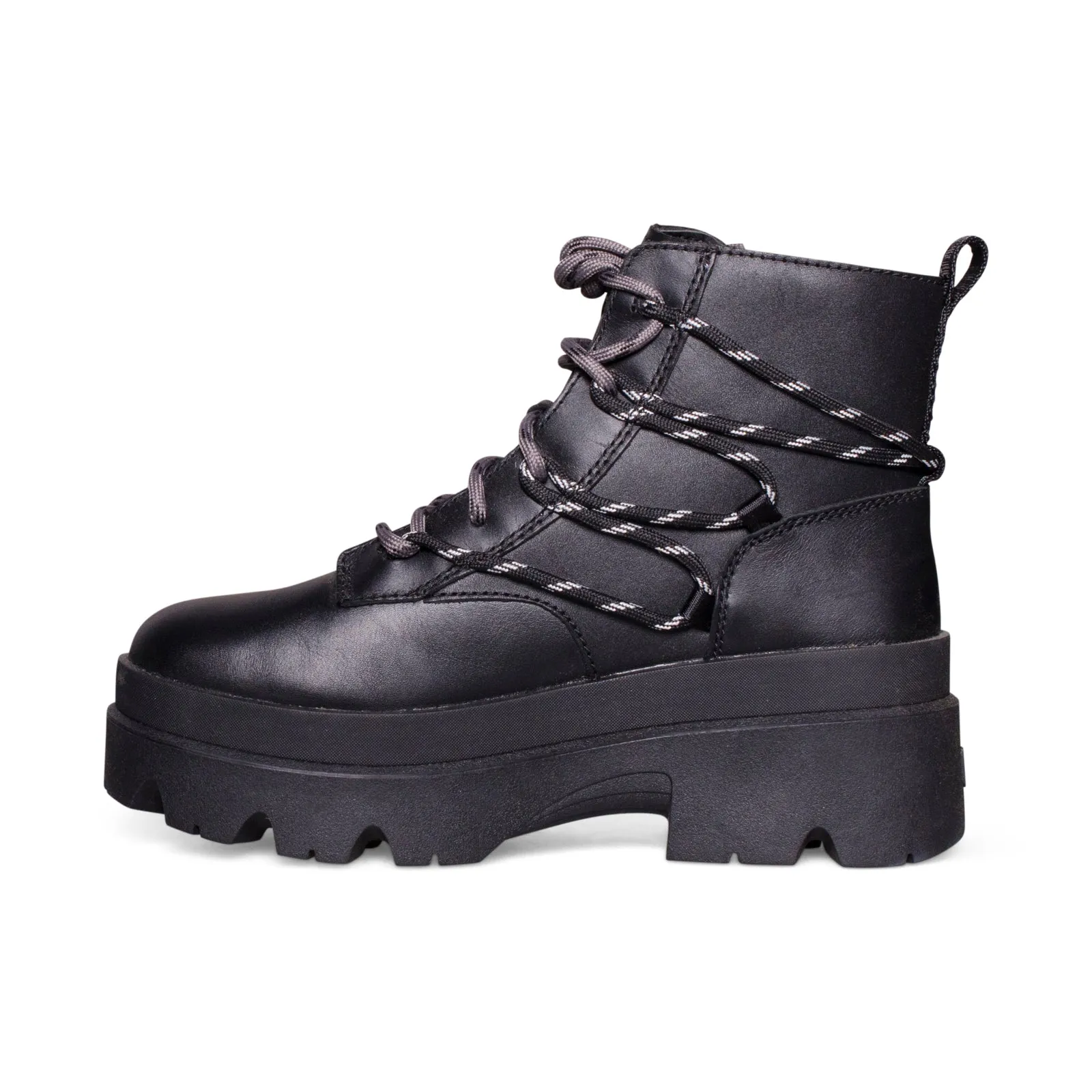 UGG black lace-up boots for women, Brisbane collection.