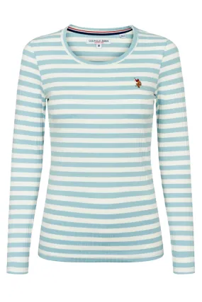 U.S. Polo Association Women's Long Sleeve T-shirt, Cerulean Blue