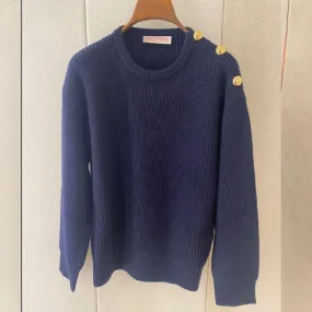 Valentino | Wool Blended Fabrics Long Sleeves Plain - Casual Style