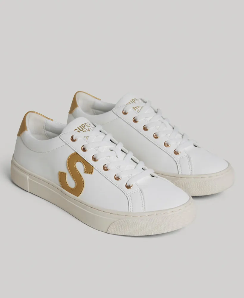 Vegan Optic/Gold Tennis Trainers