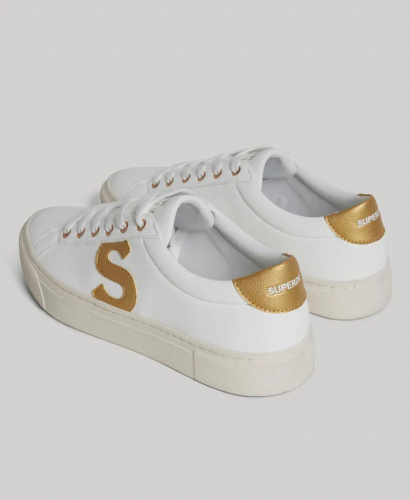 Vegan Optic/Gold Tennis Trainers