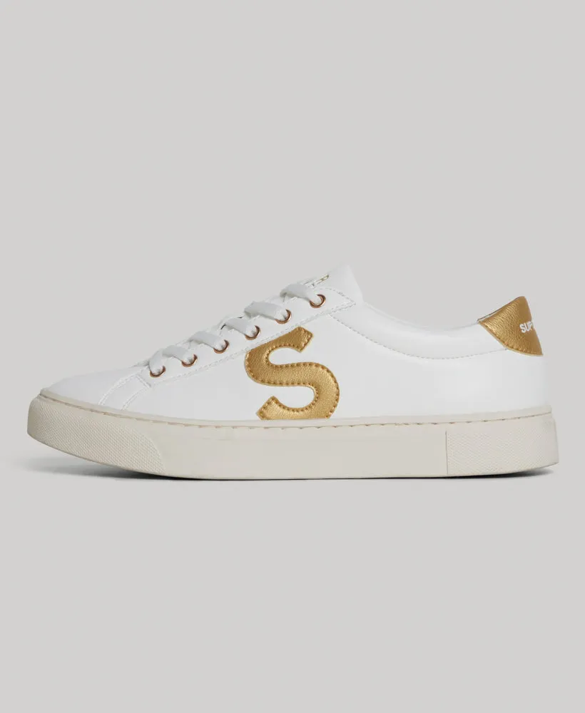 Vegan Optic/Gold Tennis Trainers