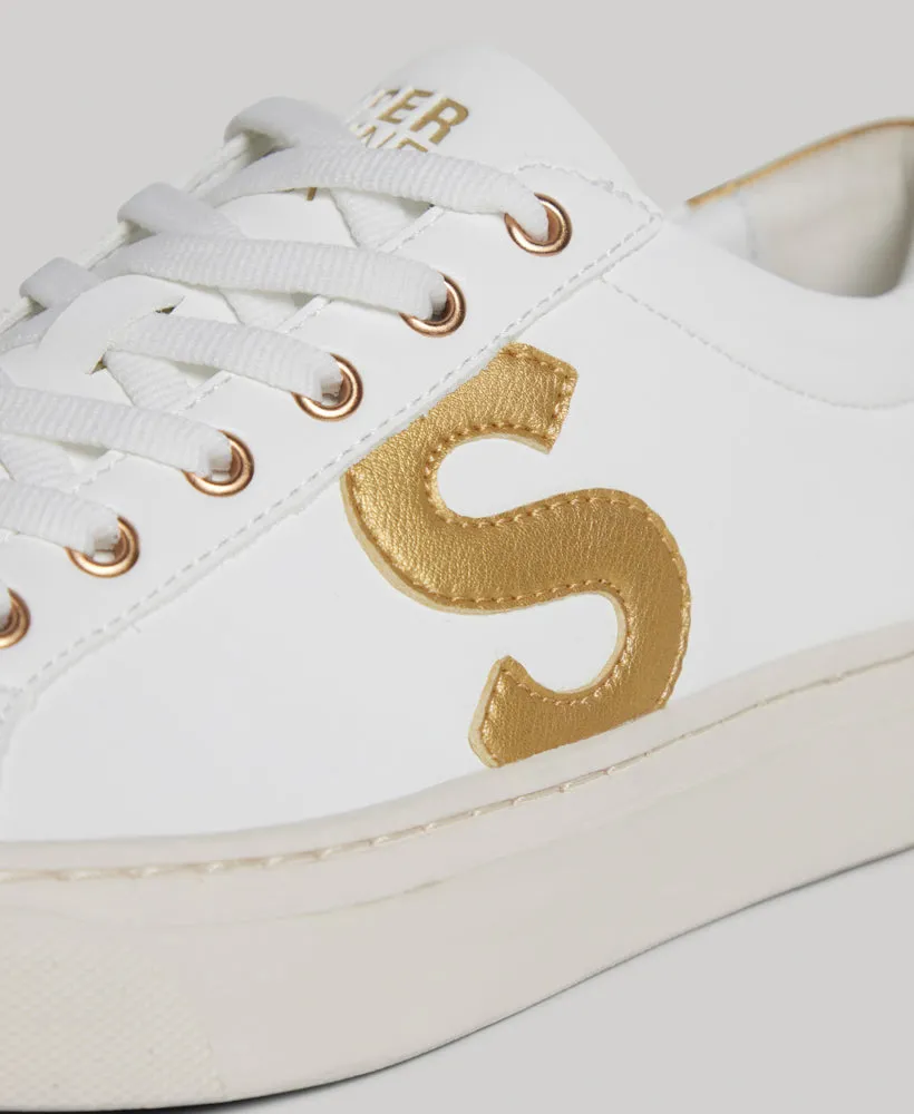 Vegan Optic/Gold Tennis Trainers