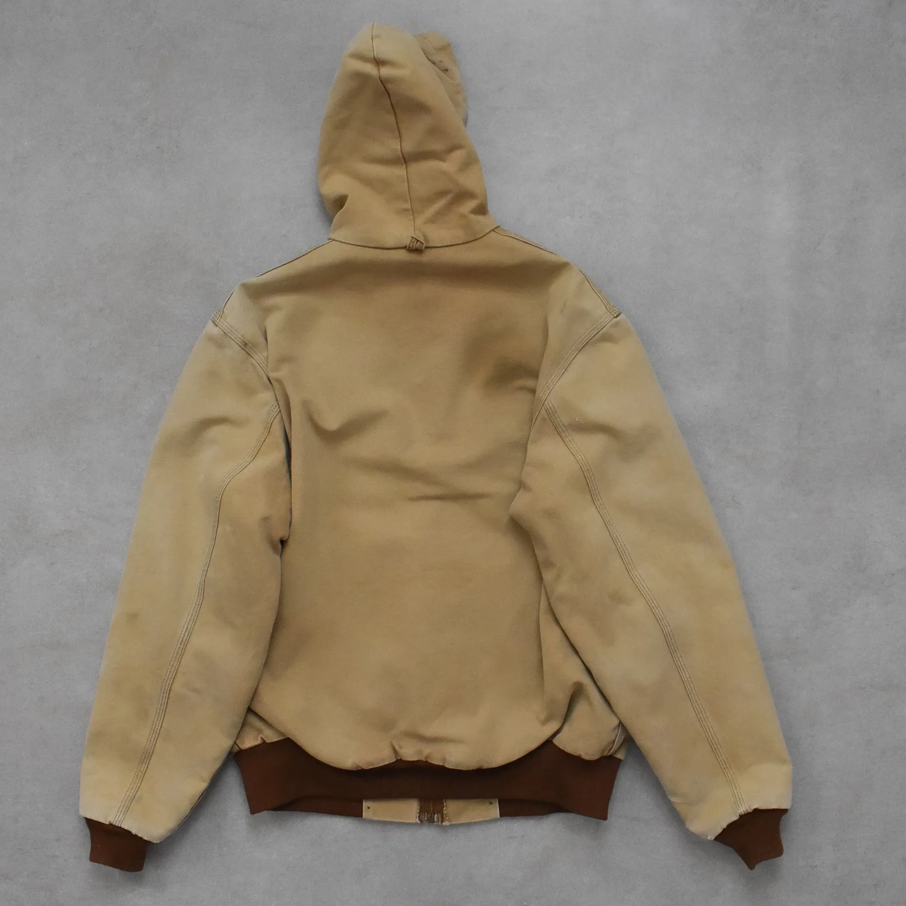 Vintage Carhartt Beige Active Hoodie Jacket - L