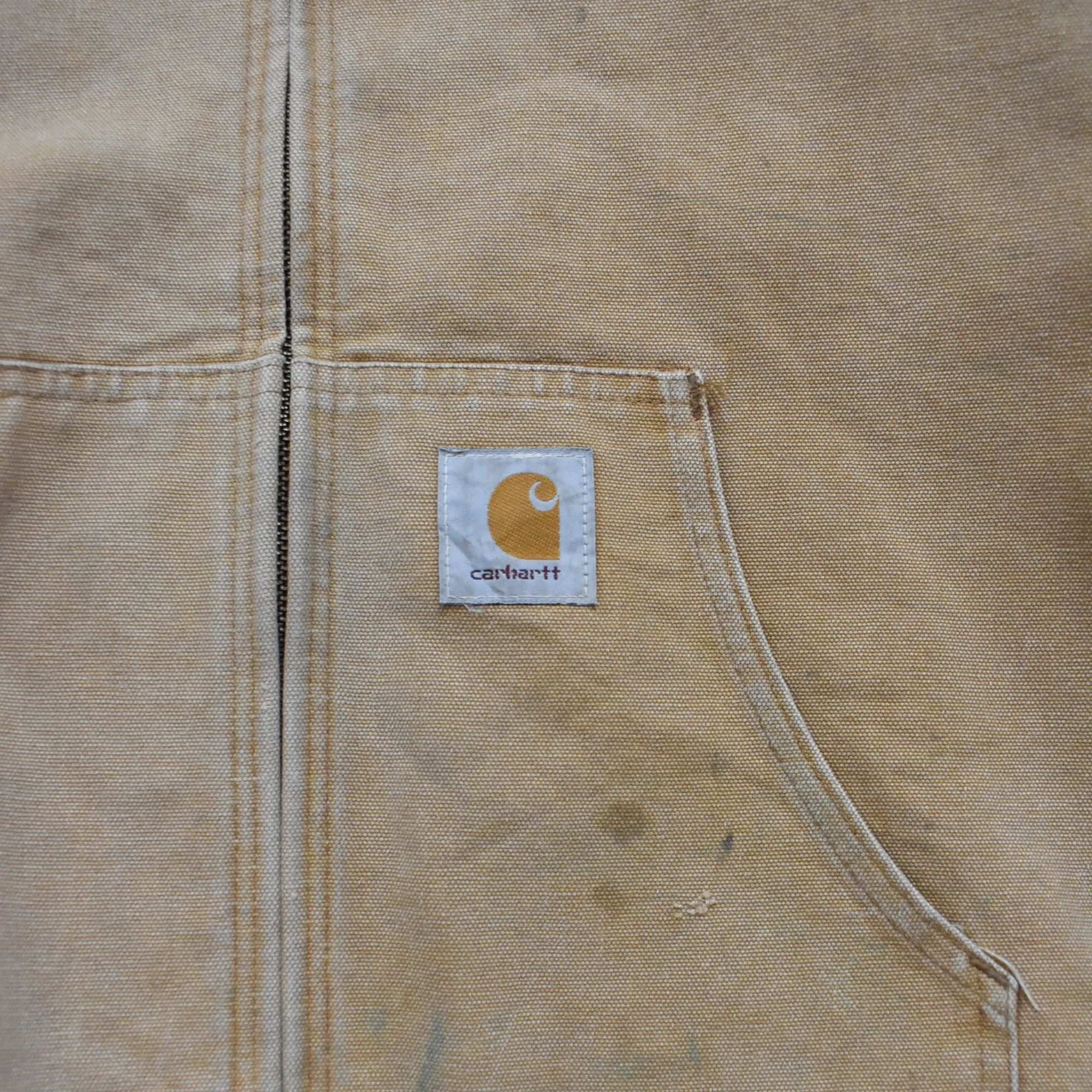 Vintage Carhartt Beige Active Hoodie Jacket - L