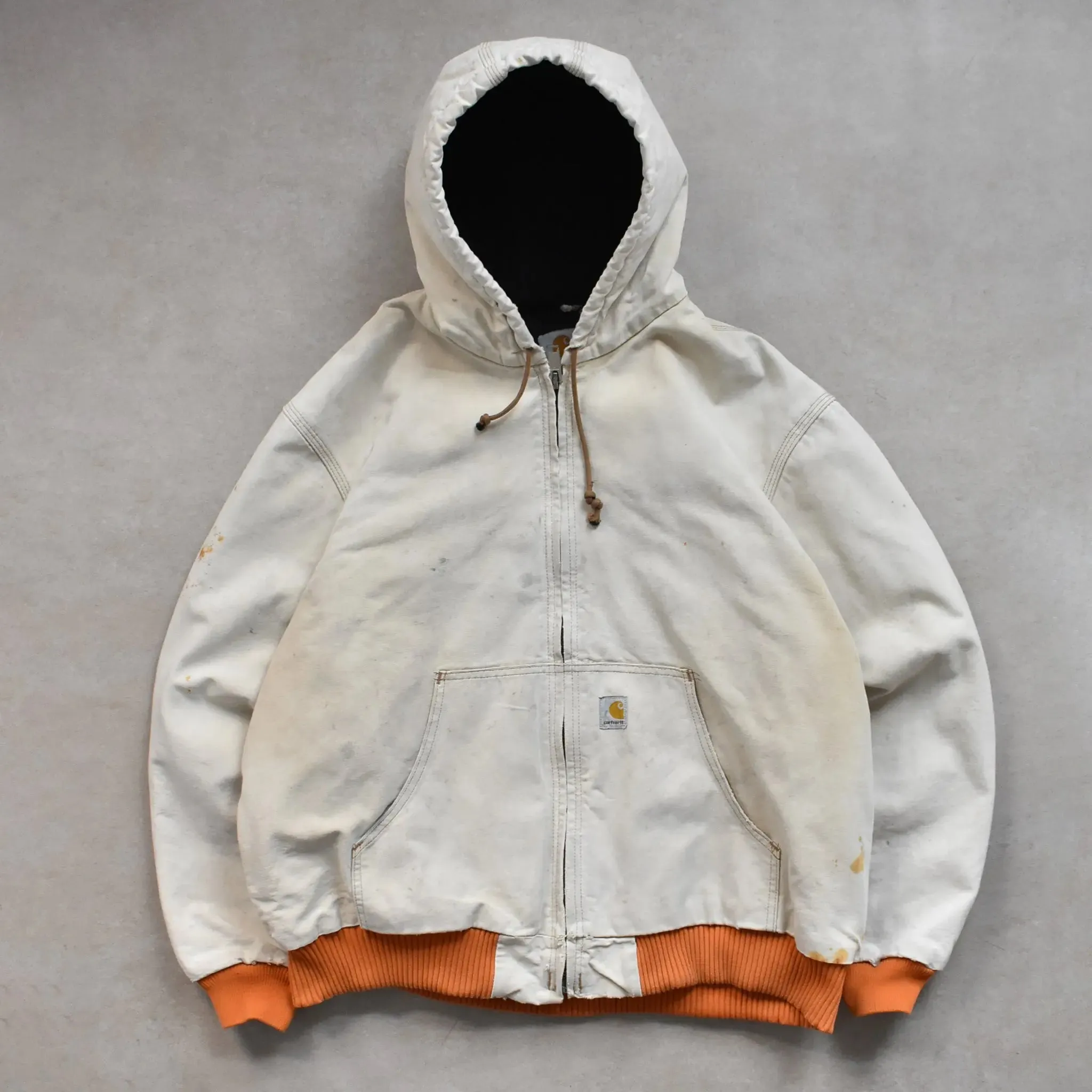 Vintage Carhartt Beige Active Hoodie Jacket - XL