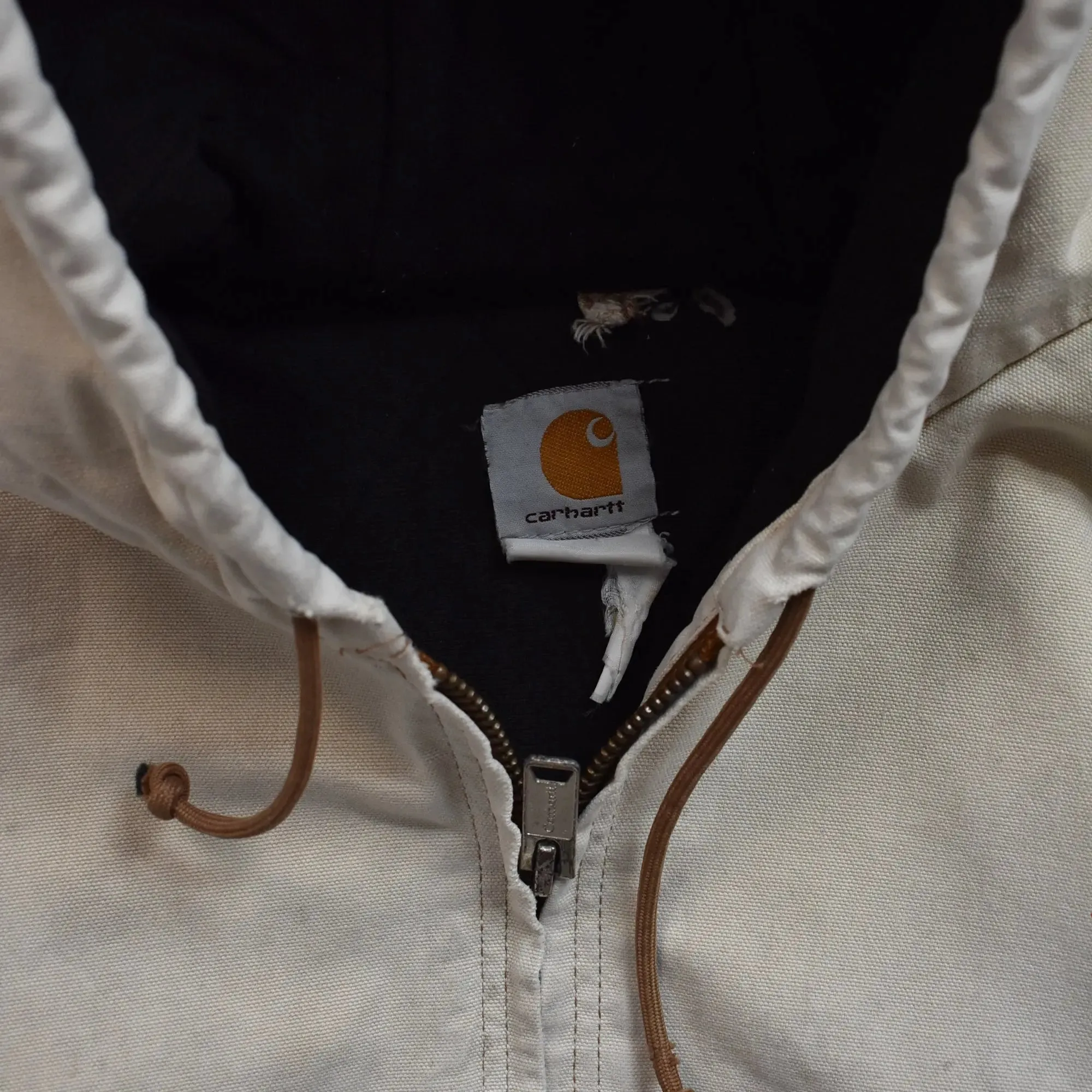 Vintage Carhartt Beige Active Hoodie Jacket - XL