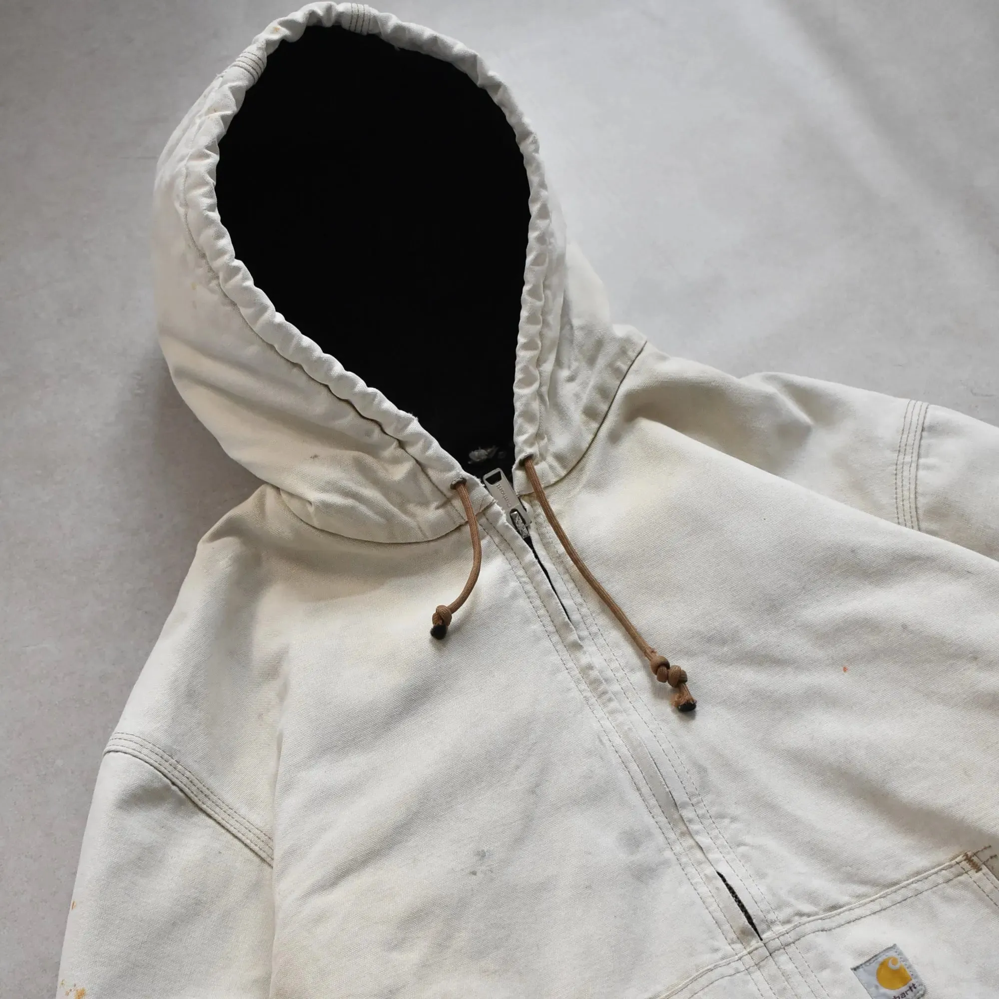 Vintage Carhartt Beige Active Hoodie Jacket - XL