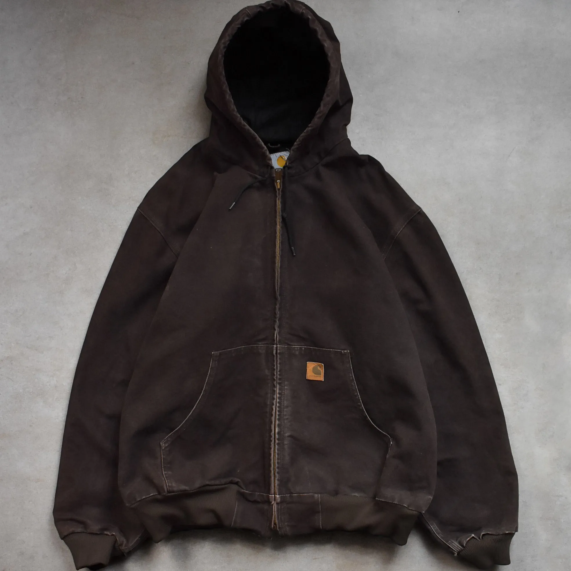 Vintage Carhartt Brown Active Hoodie Jacket - XL