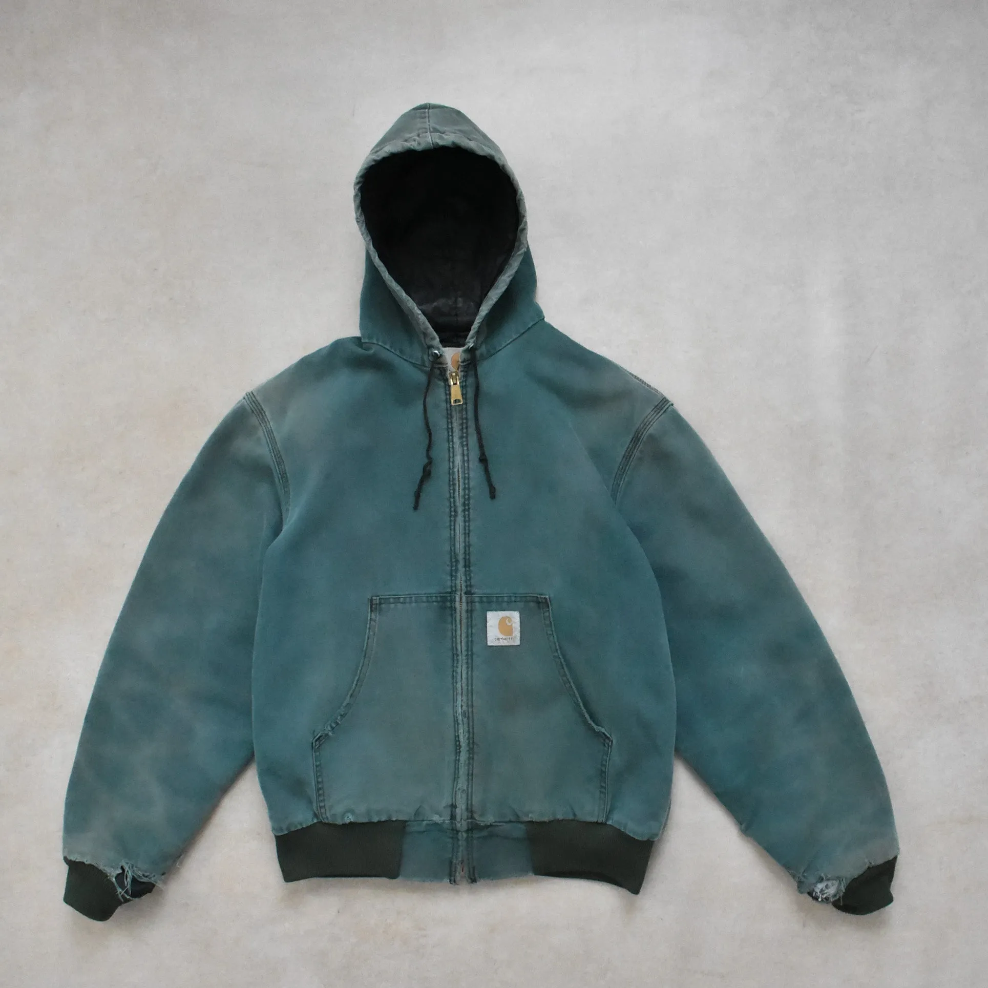 Vintage Carhartt Teal Active Hoodie Jacket - S