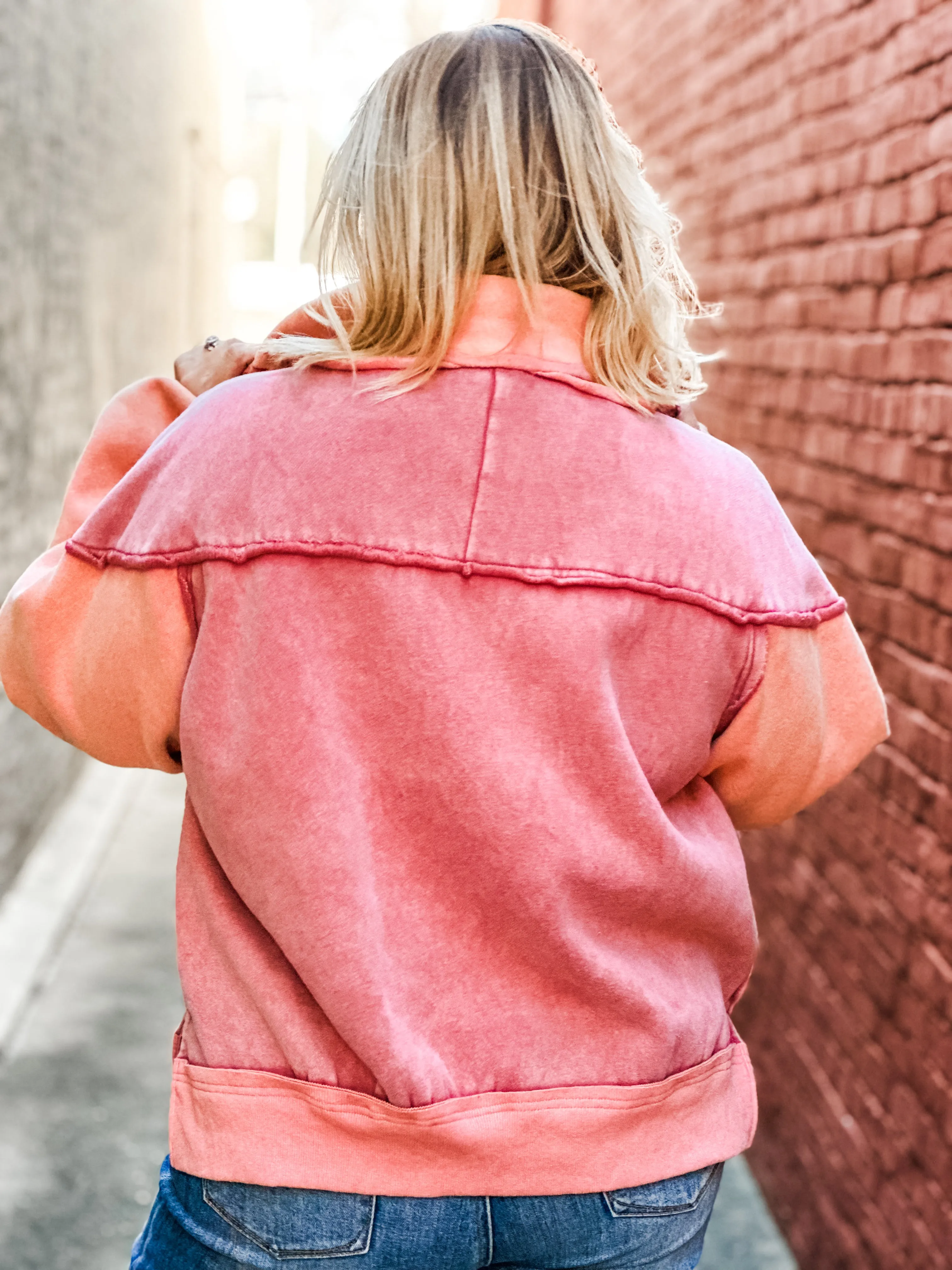 Vintage Wash Half Zip Pullover