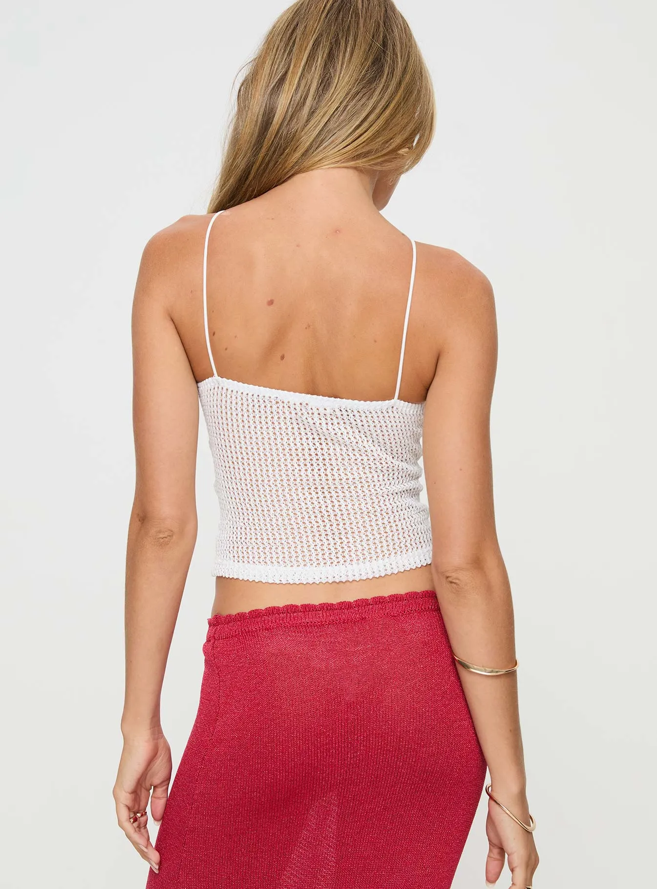 White Halter Top Canggu Knit