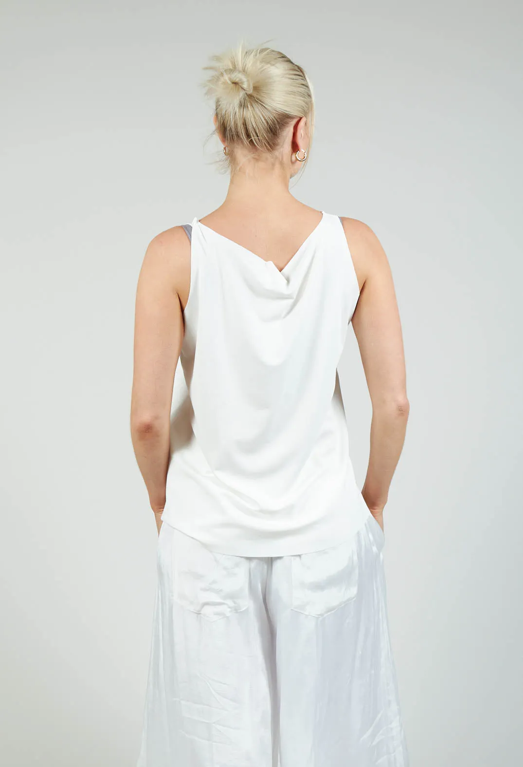 White Sleeveless Jersey Top