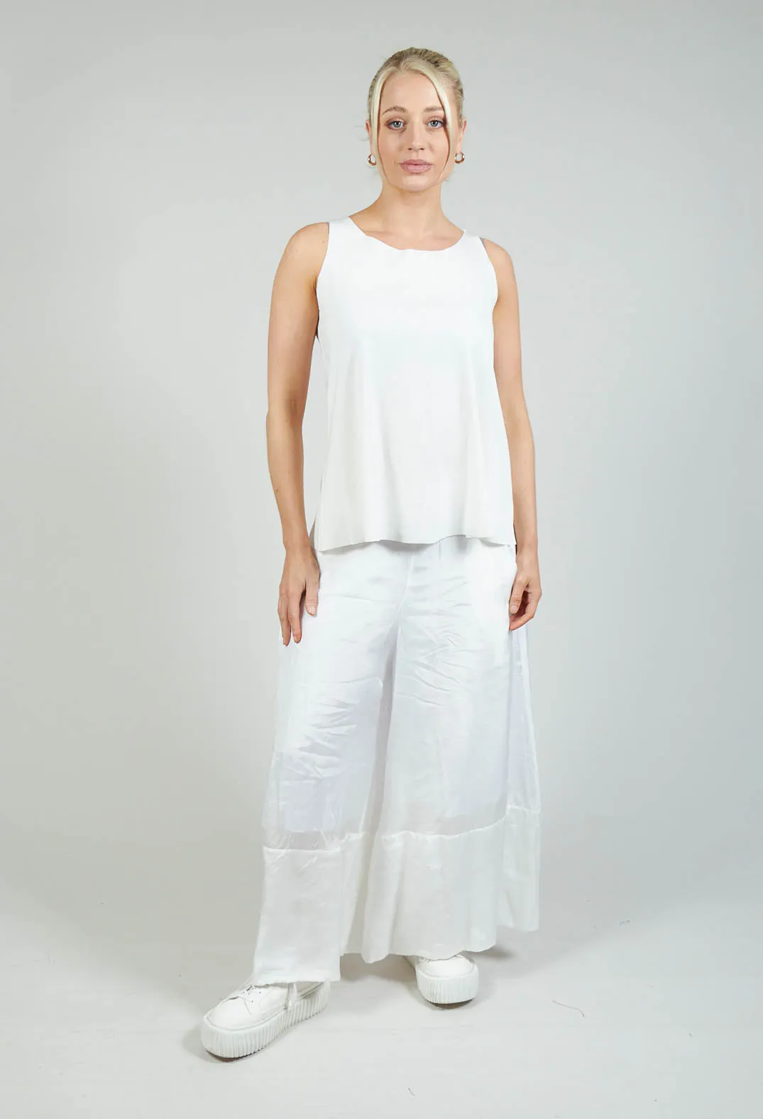 White Sleeveless Jersey Top