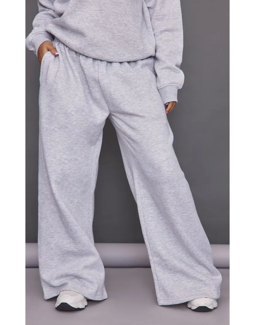 Wide Leg Joggers Pale Grey