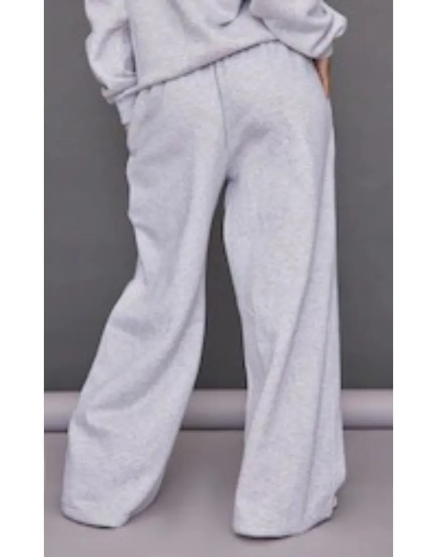 Wide Leg Joggers Pale Grey