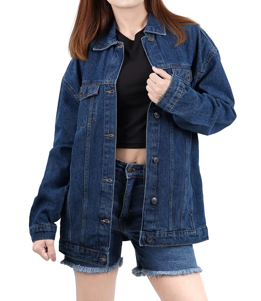 Women's Mid Blue Oversized Denim Jacket