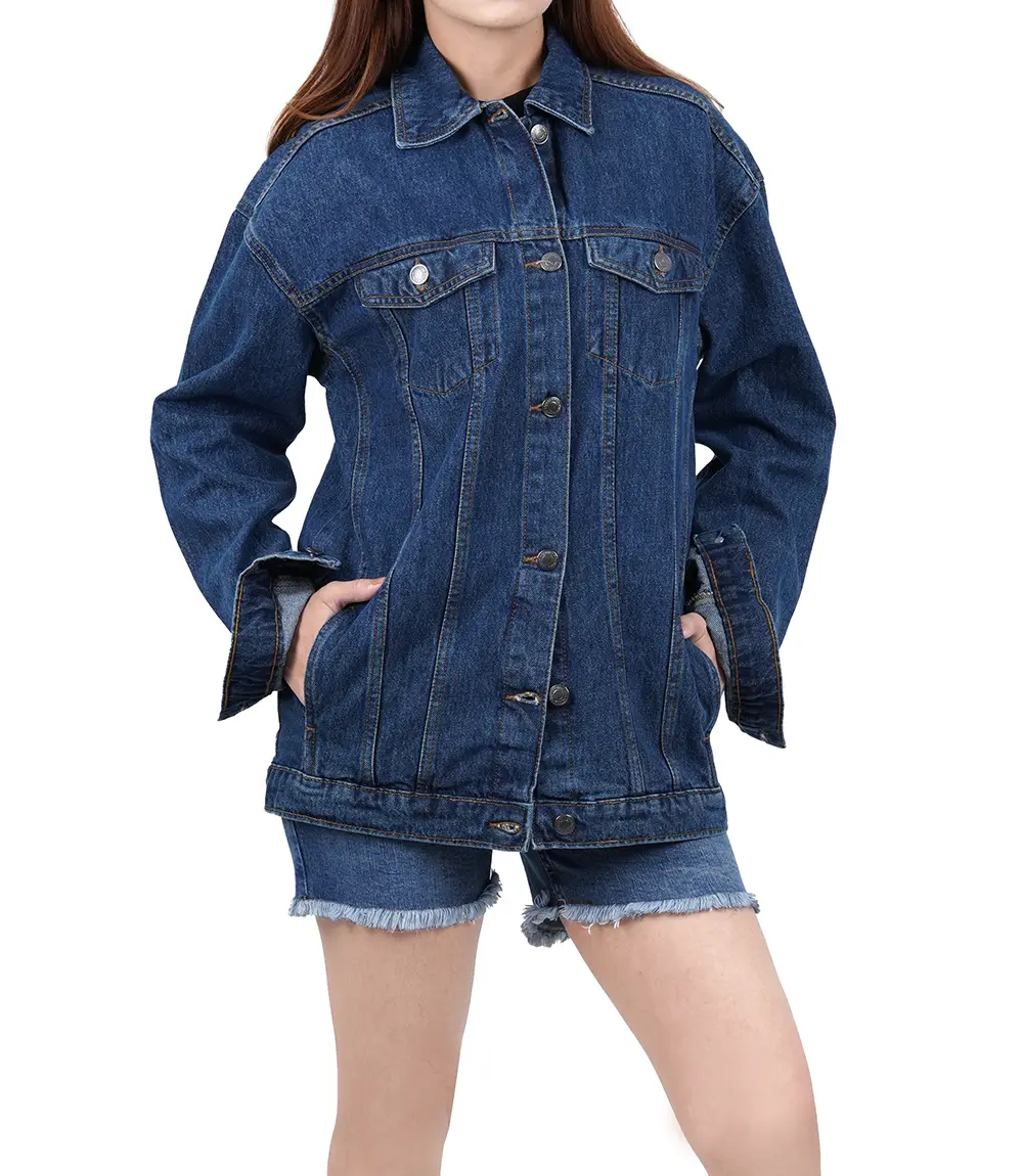 Women's Mid Blue Oversized Denim Jacket