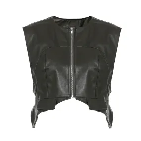 Womens Leather Mini Vest - Ashore Boutiques