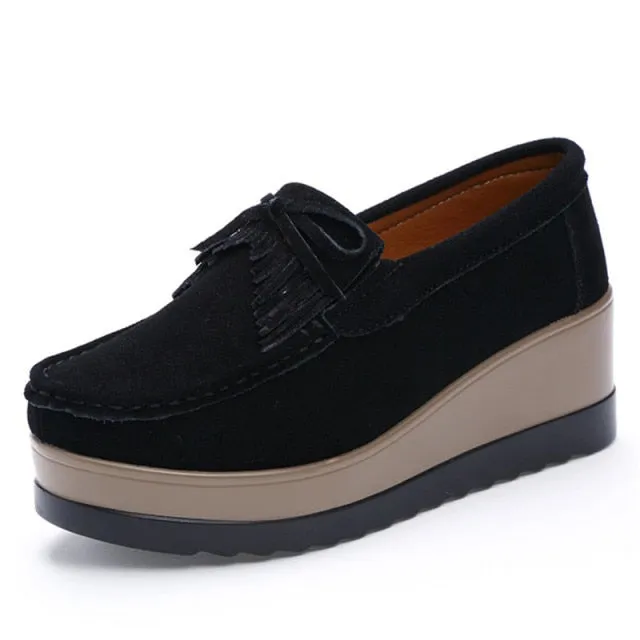 Women's Leather Platform Tassel Loafers - Buy Online at Ashore Shop