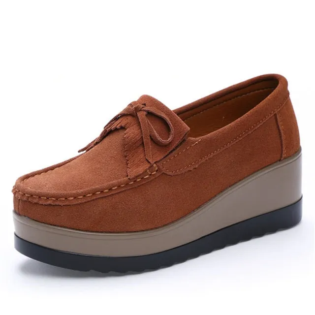 Women's Leather Platform Tassel Loafers - Buy Online at Ashore Shop