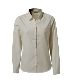 Womens/ladies kiwi ii long-sleeved shirt sea salt white Craghoppers