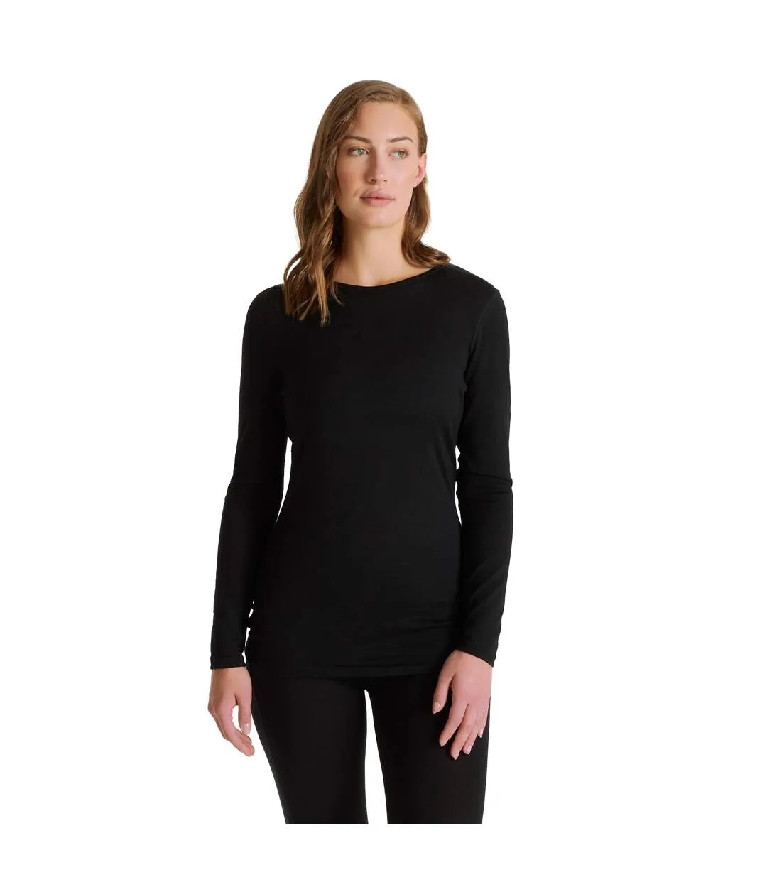 Womens/ladies merino crew neck long sleeve baselayer ii top black Craghoppers