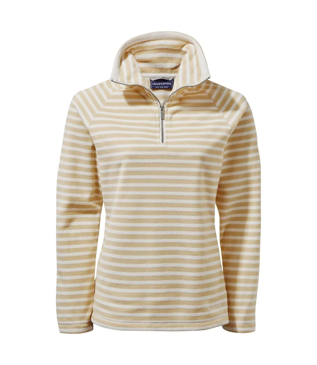 Womens/ladies natalia stripe half zip sweatshirt pale yellow Craghoppers