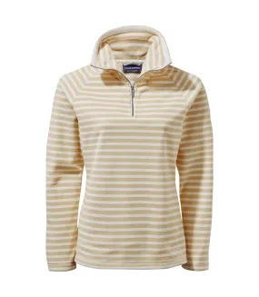 Womens/ladies natalia stripe half zip sweatshirt pale yellow Craghoppers