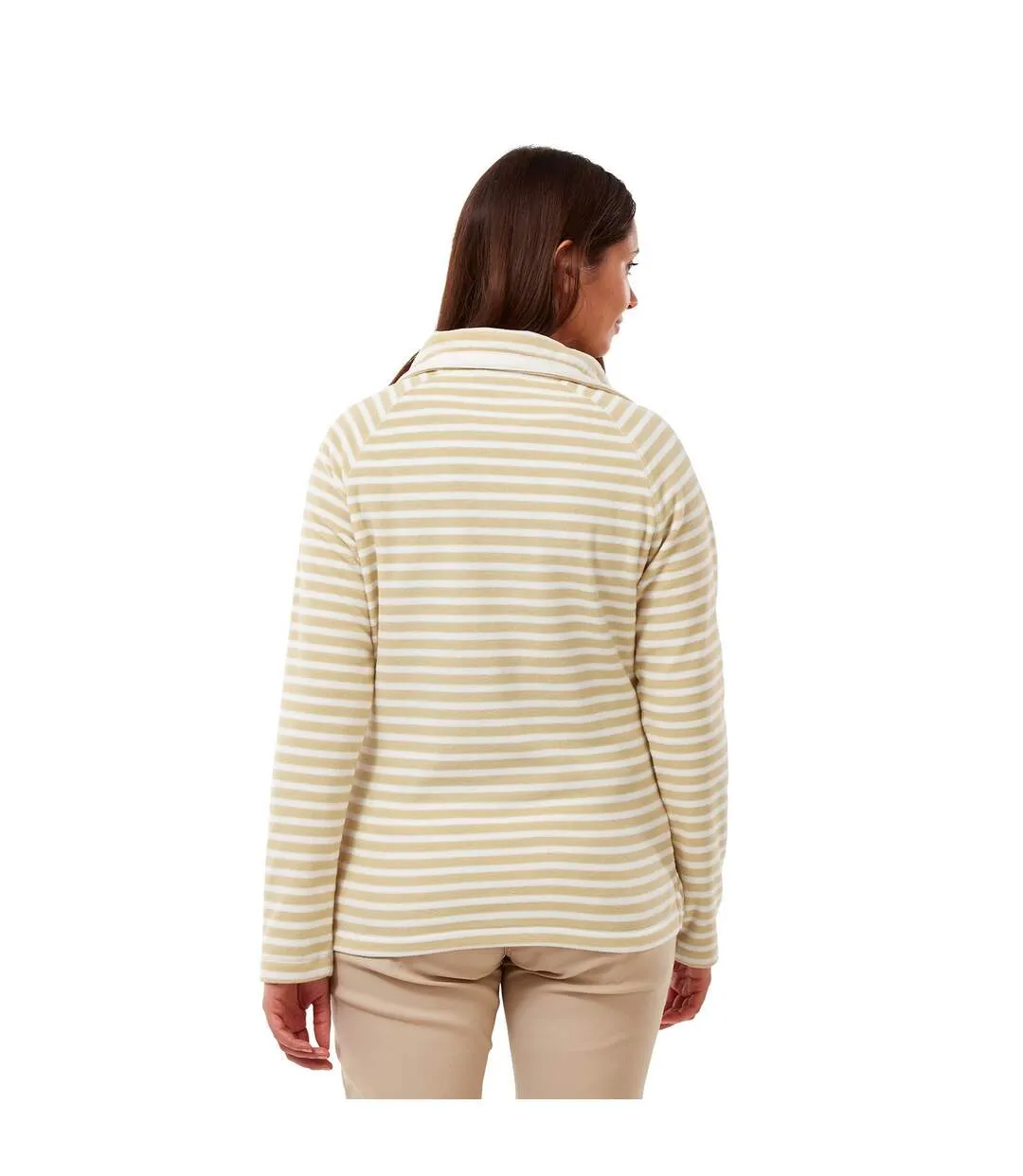 Womens/ladies natalia stripe half zip sweatshirt pale yellow Craghoppers