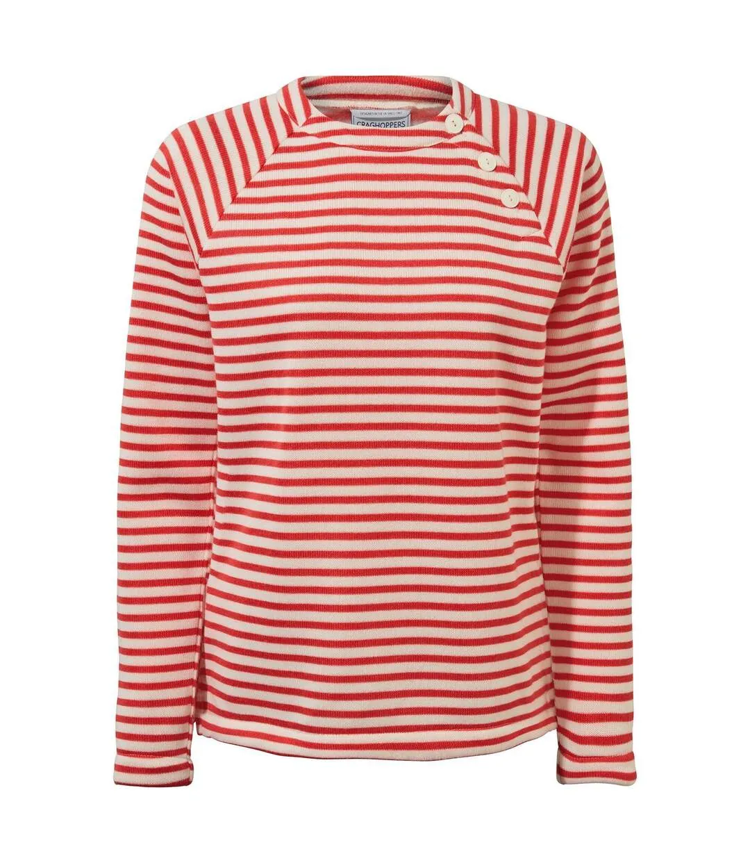 Womens/ladies neela striped sweatshirt water melon Craghoppers